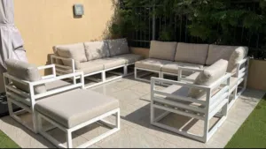 we work outdoor old sofa Change fabric change fome
