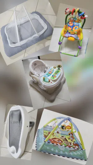 Baby items (Baby walker, Baby play mat, Baby rocker, Baby sleep carrier, Baby bath seat)