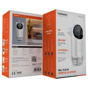 موزع الزيوت العطرية الجداري من بورودو لايف ستايلPorodo Lifestyle Wall Plug-In Essential Oil Diffuser