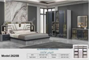 طقم غرفة نوم جديد من 6 قطع مع مرتبة 12 سم Bread New Bed Room Set 6pcs With Mattress 12cm