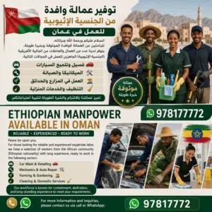 توفير عمالة وافدة من الجنسية الإثيوبية للعمل في عمان