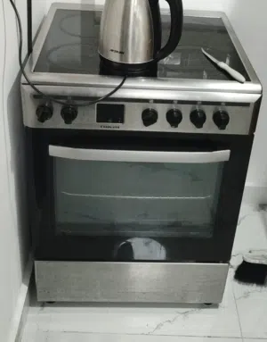 Nikai electric cooker ceramic with glass hob and oven - stainless steel