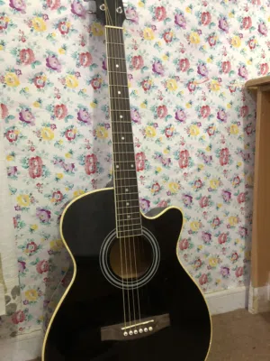 Guitar with bag and capo