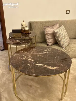 طاولة ثلاثية طاولة صالون طاولات وسط ثلاثيات وحده كبيره وزوز صغار