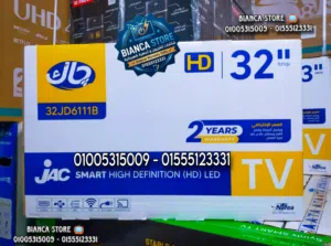 شاشة تلفزيون 32 بوصة چاك سمارت أندرويد 14 ذاكرة داخلية جديدة ضمان سنتين موديل Model JAC 32 JD6111B