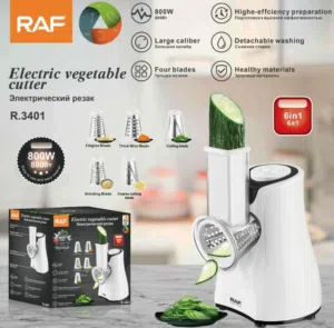 محضرة الطعام 6في 1  للبرش الجبنه والخضار والفواكه  كهربائية من شركة راف العالمية بكفالة سنه من تاريخ
