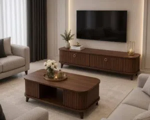 طاولة وسط مع طاولة شاشه