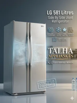 LG 581 Litters Side by Side Used Refrigerator Excellent  performance Chill Cooling Only 125BD