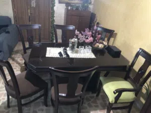 طاولة سفرة خشب زان بالكامل 6 كراسي