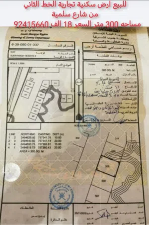 للبيع ارض سكنية تجارية في سكيكرة الخط الثاني من شارع سلميه مساحه 300 متر السعر 18 الف