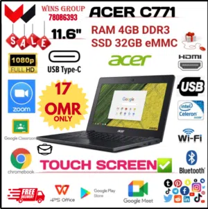 Used Acer 12-Inch chromebook with 4GB Storage and Charger and Bag- Excellent Condition