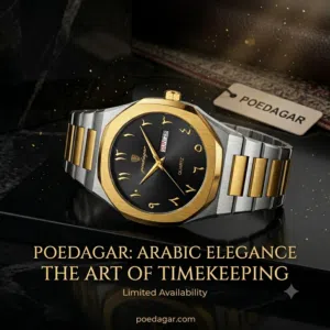 Podegar Men's Luxury watch Black,Gold metal silver