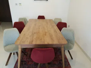 Urgent Sale modern 8 persons dinning set with 360_Degree rotating chairs