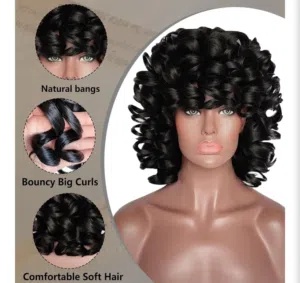 Curly Wigs Short Curly Black Wigs for Women Big Curly Afro Soft Wig