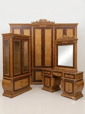 Royal Antique Style Bedroom cupboard Furniture Set (3 Pieces)