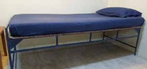 One piece iron bed with mattress