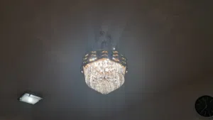 Enhance your living space with this exquisite Crystal Chandelier Ceiling Fan 6 moths used