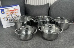 طقم طناجر ستيل 5قطع