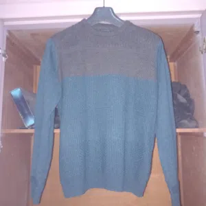 Cedar Wood State Mens Small Pullover Blue Grey Long Sleeve Striped Sweater بلوفر قطن ماركة Cedar Wo
