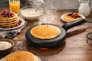 ((مقلاة البانكيك الكهربائية الأوتوماتيكية 600 واط)) ((#السعر 25 الف مع التوصيل ))  • مقلاة بانكيك كه
