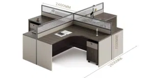 Four way office work station