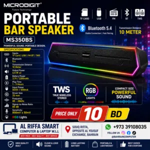 MICRO DIGIT MS350BS Portable RGB Bluetooth Bar Speaker Bluetooth 5.4 TWS