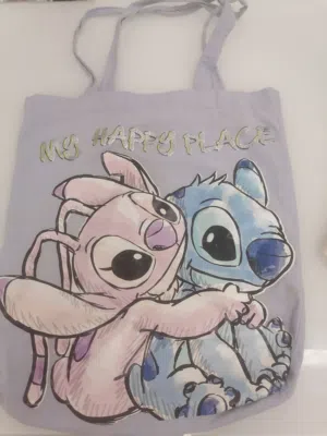 شنطه ( Tote bag) ل شخصيه ستيش و انجيل  دزني