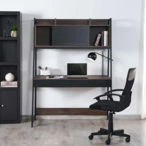 Writing Desk with Shelves – Walnut+Black 1 Year Old Discovery Gardens