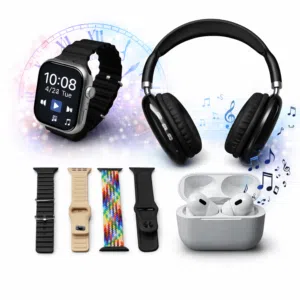 ((بوكس ساعة لمس وسماعة وايربود موديل Z-3437ROCK-450 Smart Wristband + TWS Earbuds – سوار ذكي مع سماع