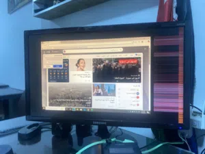 شاشة سامسونج 24 ، فيها ضربة عمودية