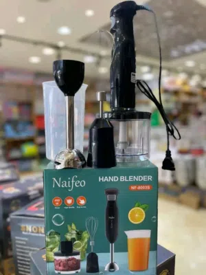 محضره 3 في 1 محضرة طعام فرامه خلاط خفاق مفرمه و بلندر خلاط عامودي ستيل 500 مل 3 in 1 Hand Blender