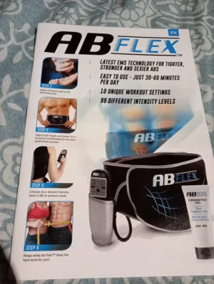 هذا الجهاز هو ABFLEX Ab Toning Belt، وهو عبارة عن حزام إلكتروني مخصص لتحفيز وشد عضلات البطن والظهر