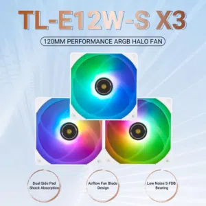 مجموعة مراوح بحجم 120مم باللون الأبيض ومزودة بإضاءة ARGB من ThermalRight Thermalright TL-E12W-S X3