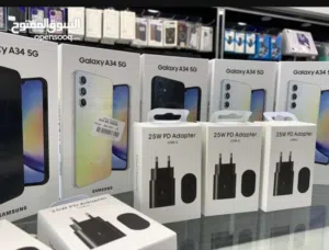 جهاز مستعمل  Samsung A34 5G رام 16 جيجا 256 اغراضة والكرتونه الأصلية متوفر توصيل