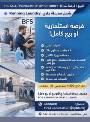 For Sale / Partnership Opportunity – Laundry Business (Operating & Ready)