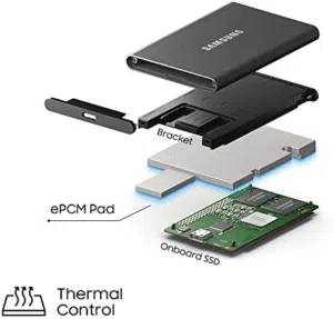 EXTERNAL SSD SAMSUNG T7 1TB سرعة احترافية... أمان عالي... وحجم صغير جدًا