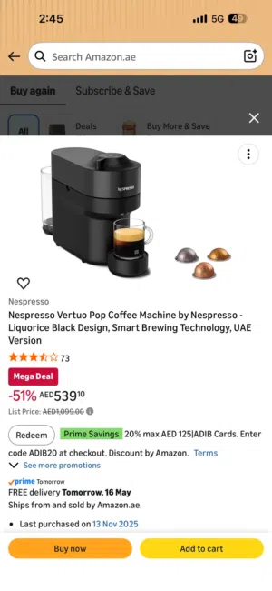 Nespresso Vertuo Pop Machine