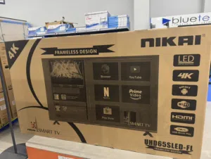 شاشة نيكاي 65 بوصة 4K LED يعمل بنظام أندرويد جديد مع ضمان سنه