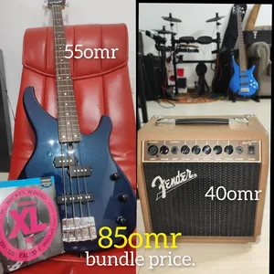 YAMAHA "PJ" Bass & Fender "Acoustasonic" 50watts amplifier