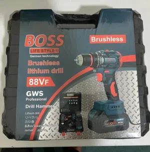 BOSS Professional 88VF Brushless Lithium Drill Hammer – Cordless Power Tool Kit