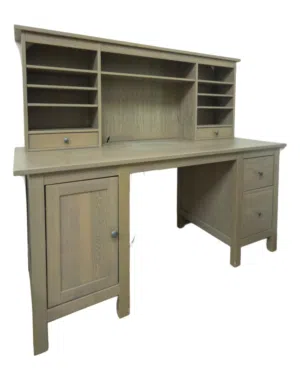 My solid wood desk with hutch — shelves, drawers and cabinet