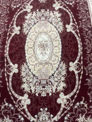 Large Persian-Style Burgundy Rug – Excellent Condition سجادة ستايل فارسي أنيقة بلون خمري برغندي