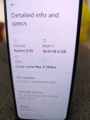 Redmiريدمي k70 الله يبارك الهاتف شاشه تدعم 140 هيرتز