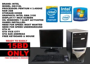 Intel Pentium 4 3.40GHz 2GB/320GB 17inch monitor Mouse & Keyboard