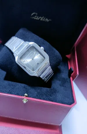 Santos de Cartier Automatic watch for men  ساعة سانتوس دي كارتييه أوتوماتيكية للرجال