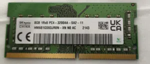 رام لابتوب من شركة Sk hynix نسخة شرق اوسط حجم الرام 8 كيكا نوع الرام ddr4 و سرعة الرام 3200