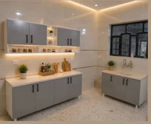 كاونترات mdf تركي قياس مترين مع ملحق مترين وسنك مترو20