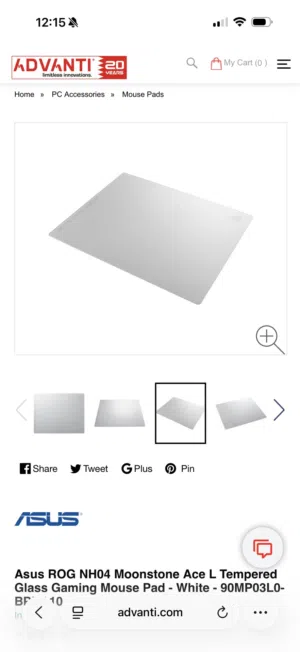 Tempered Glass Gaming Mouse Pad - White