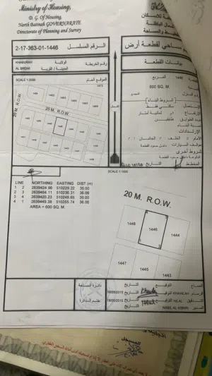 ارض سكنية ولايه الخابورة مرتفعات البريك