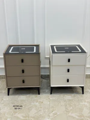 كومدينا الاضاءة المميزة مع شاحن لاسلكي  • مع 3 جوارير وخشب تقيل  • إضاءة متغيرة بعدة ألوان